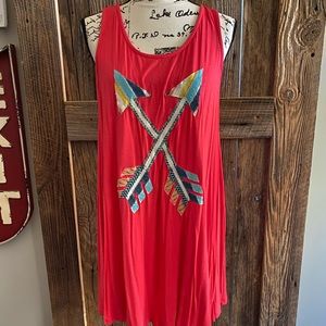 EUC Judith March sleeveless shift dress with arrow